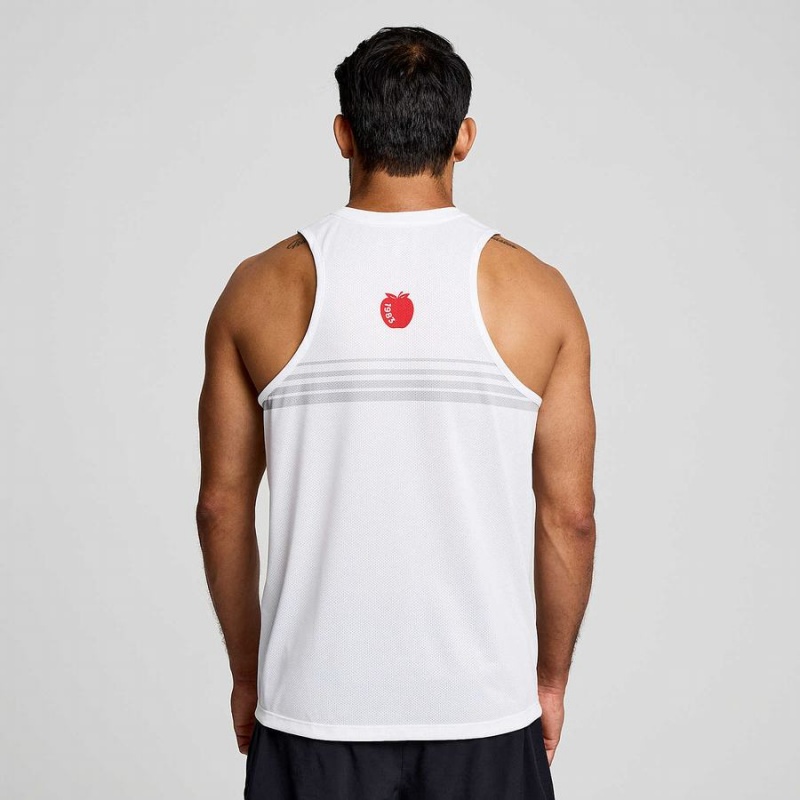 Saucony New York Stopwatch Singlet Férfi Trikó Fehér | Hungary S68930-K65