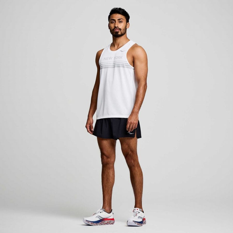 Saucony New York Stopwatch Singlet Férfi Trikó Fehér | Hungary S68930-K65