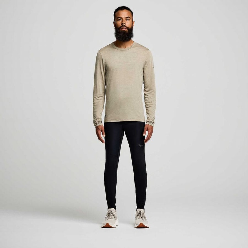 Saucony Peregrine Merino Long Sleeve Férfi Póló Kávé | Hungary S59217-G48