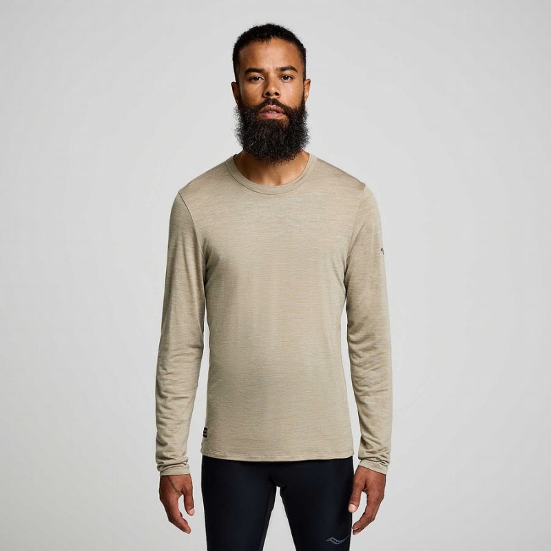 Saucony Peregrine Merino Long Sleeve Férfi Póló Kávé | Hungary S59217-G48