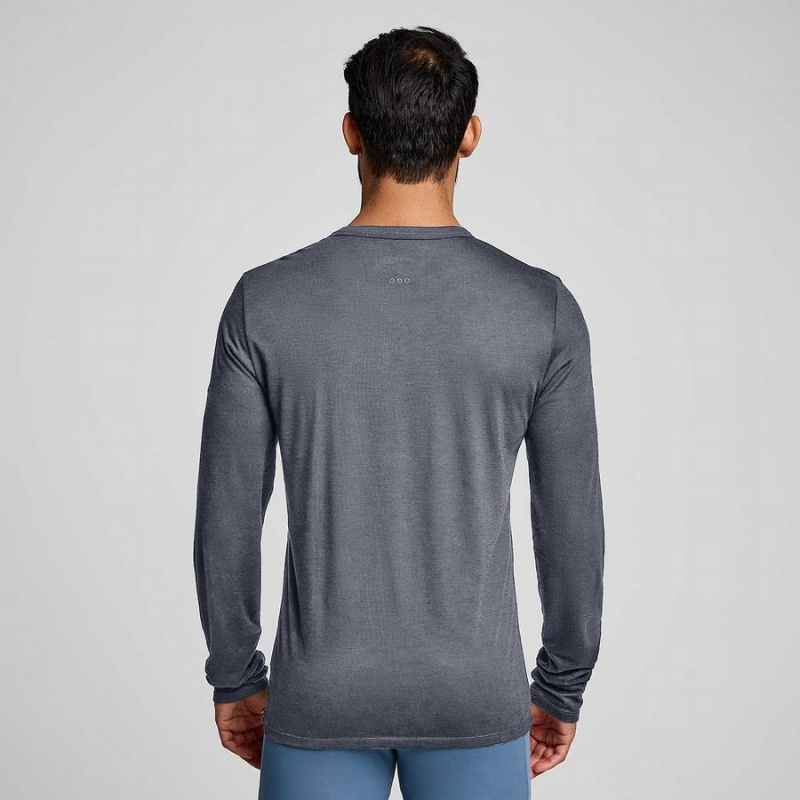 Saucony Peregrine Merino Long Sleeve Férfi Póló Kék | Hungary S62470-J42