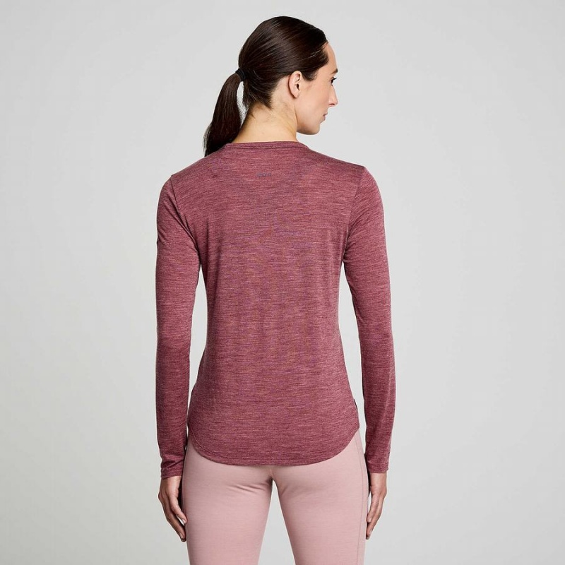 Saucony Peregrine Merino Long Sleeve Női Póló Piros | Hungary S73401-A17