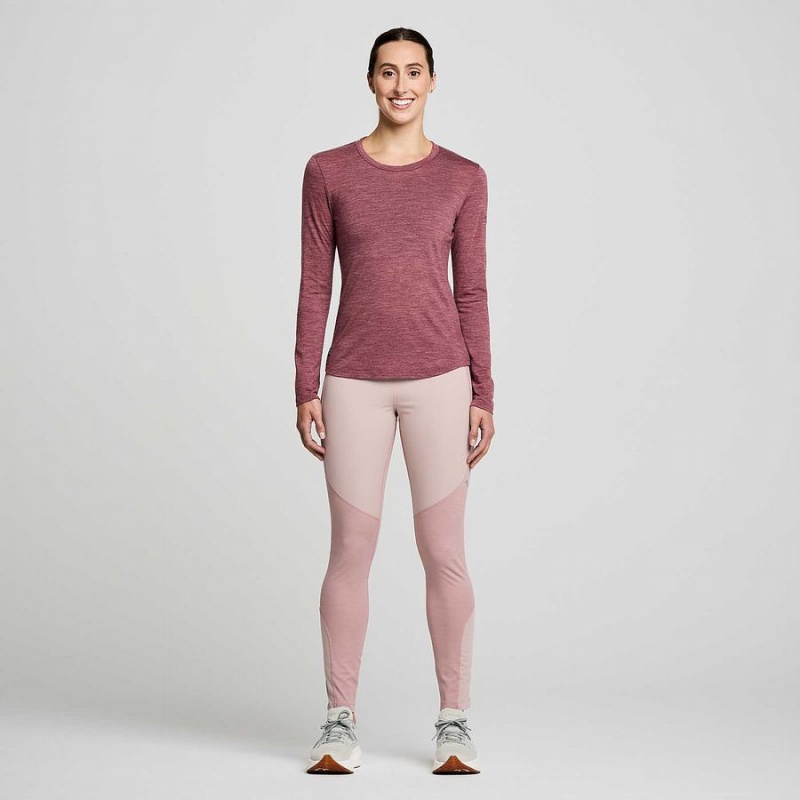 Saucony Peregrine Merino Long Sleeve Női Póló Piros | Hungary S73401-A17