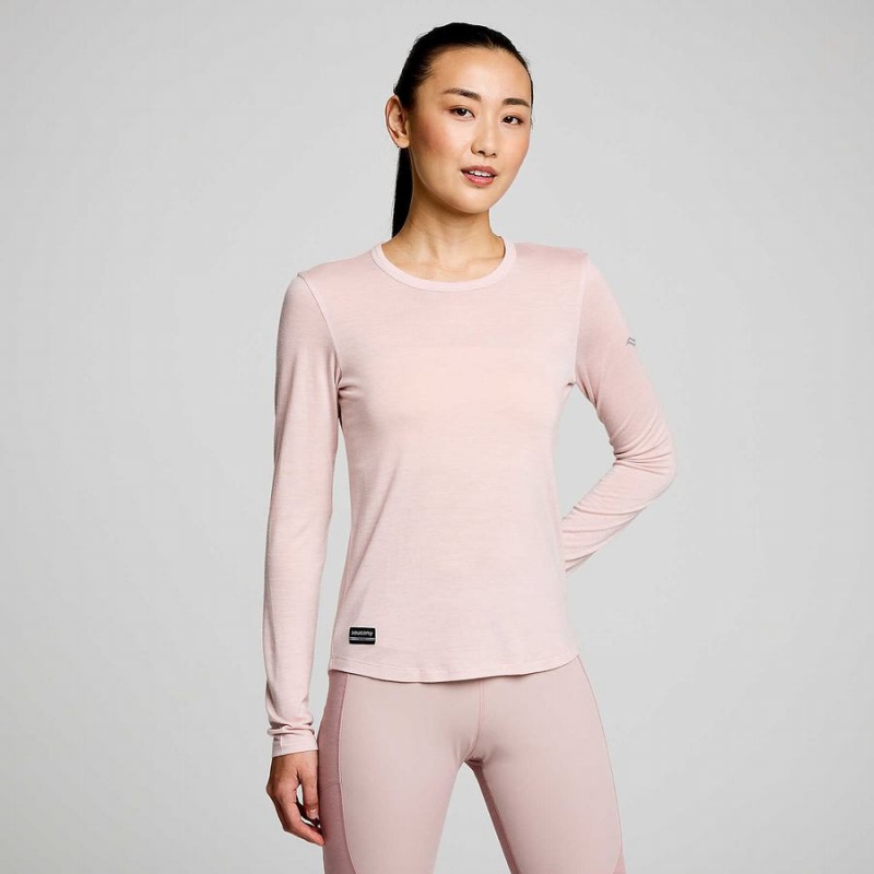 Saucony Peregrine Merino Long Sleeve Női Póló Smoke Heather | Hungary S32761-S07