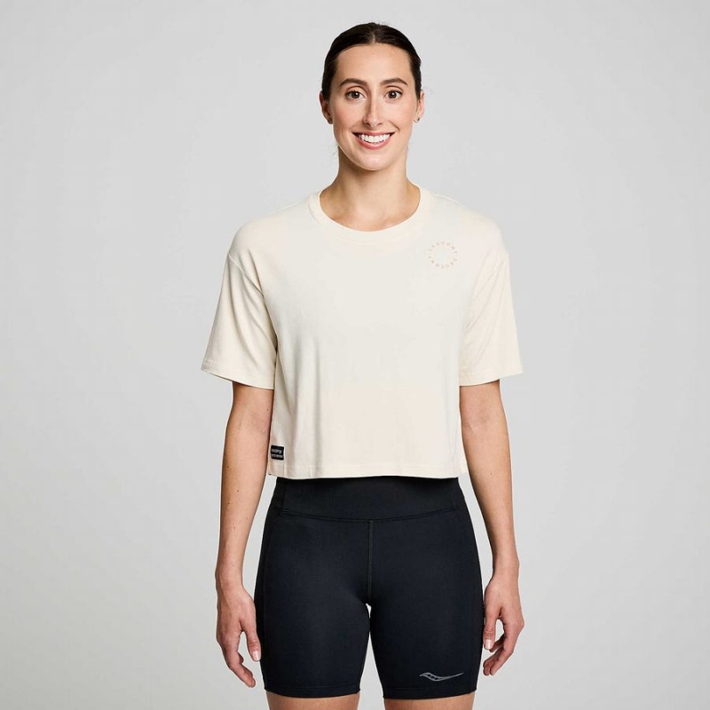 Saucony Recovery Boxy Tee Női Póló Bézs | Hungary S25164-W57