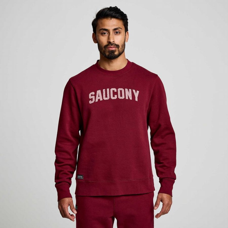 Saucony Recovery Crew Férfi Pulóver Piros | Hungary S83195-T17