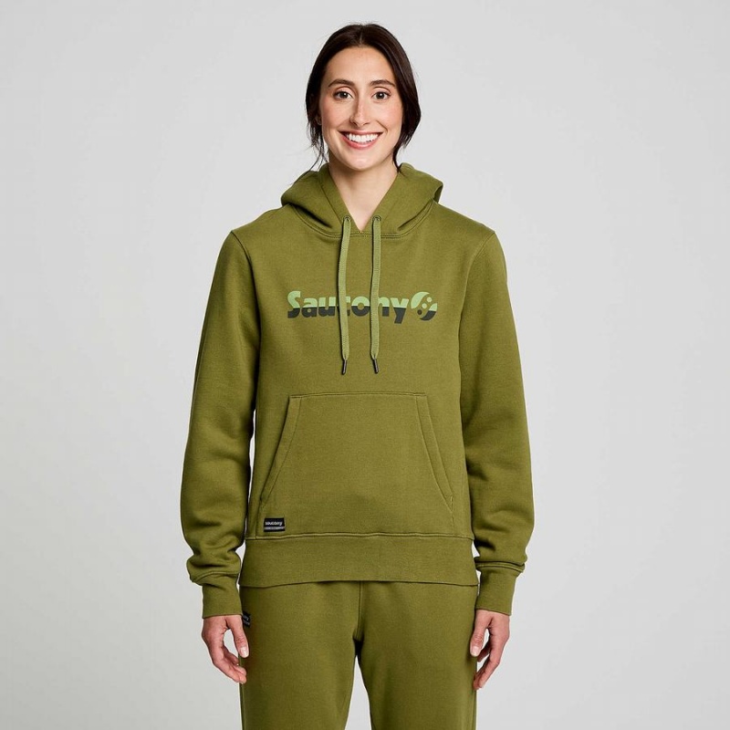 Saucony Recovery Hoody Férfi Kapucnis Pulóver Khaki | Hungary S14853-D13