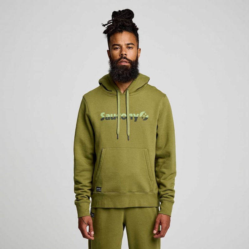 Saucony Recovery Hoody Férfi Kapucnis Pulóver Khaki | Hungary S14853-D13