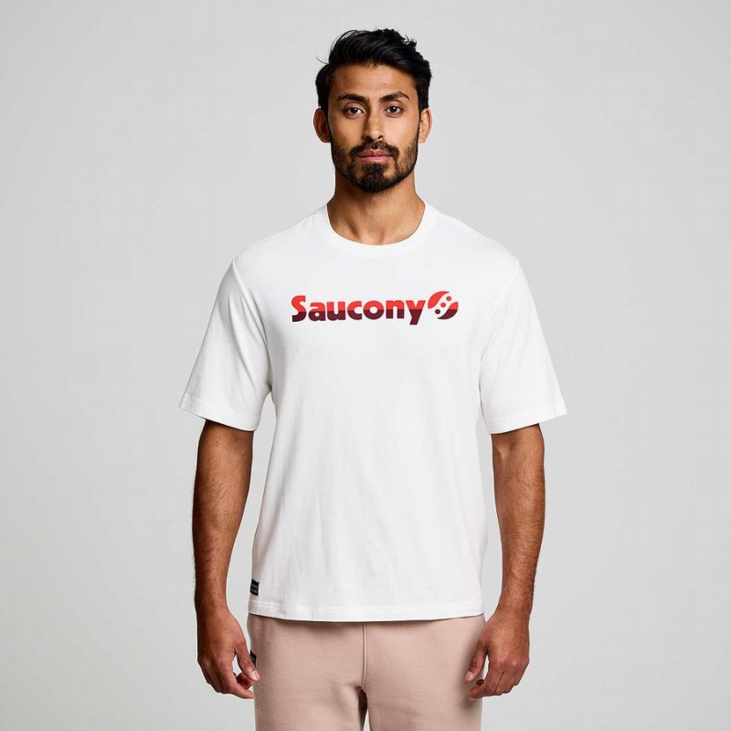 Saucony Recovery Rövid Sleeve Férfi Póló Fehér | Hungary S28170-A79