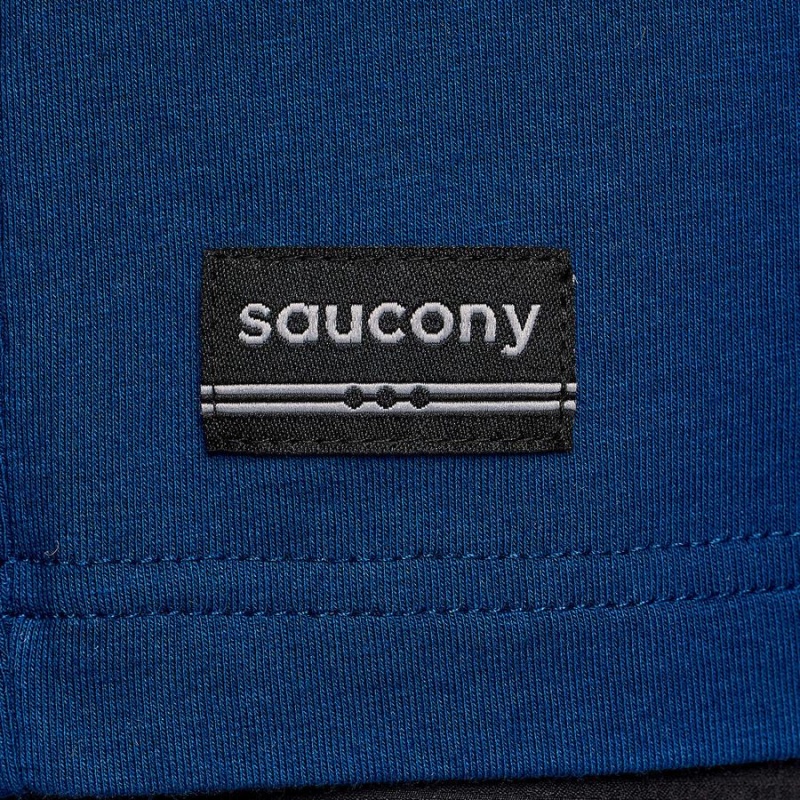 Saucony Recovery Rövid Sleeve Férfi Póló Sötétkék | Hungary S90836-M25