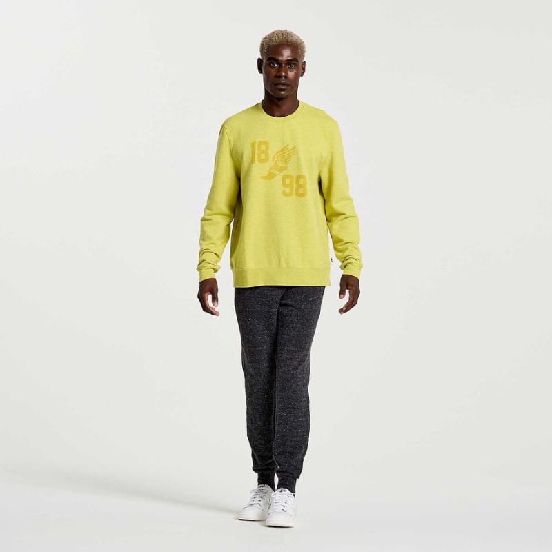 Saucony Rested Crewneck Férfi Pulóver Sárga | Hungary S70328-N83