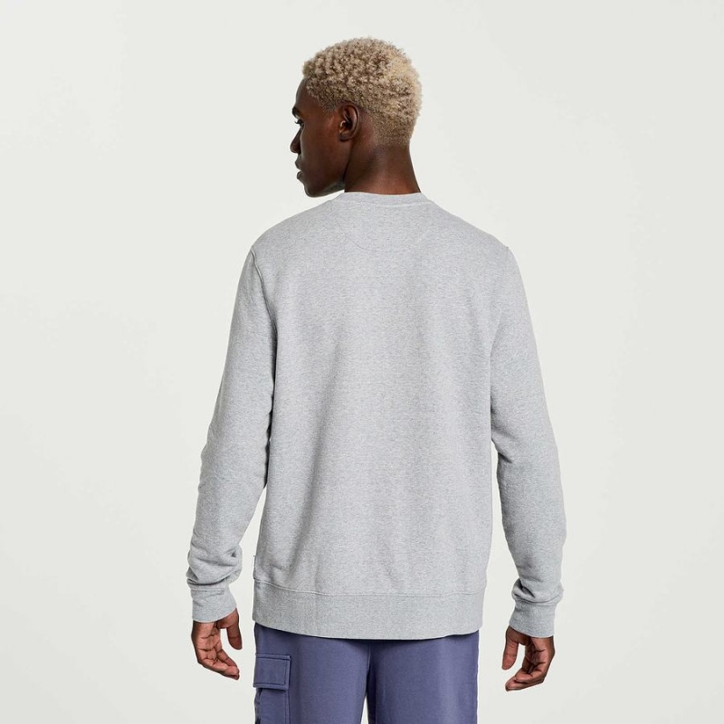 Saucony Rested Crewneck Férfi Pulóver Világos Szürke | Hungary S20896-B48