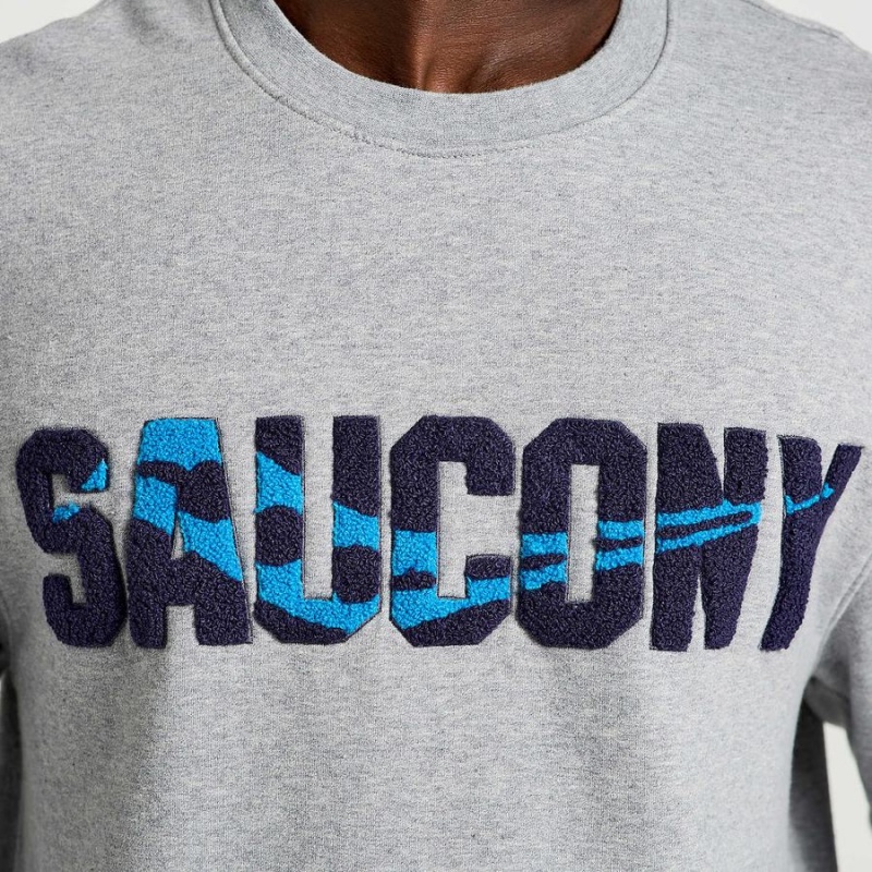 Saucony Rested Crewneck Férfi Pulóver Világos Szürke | Hungary S20896-B48