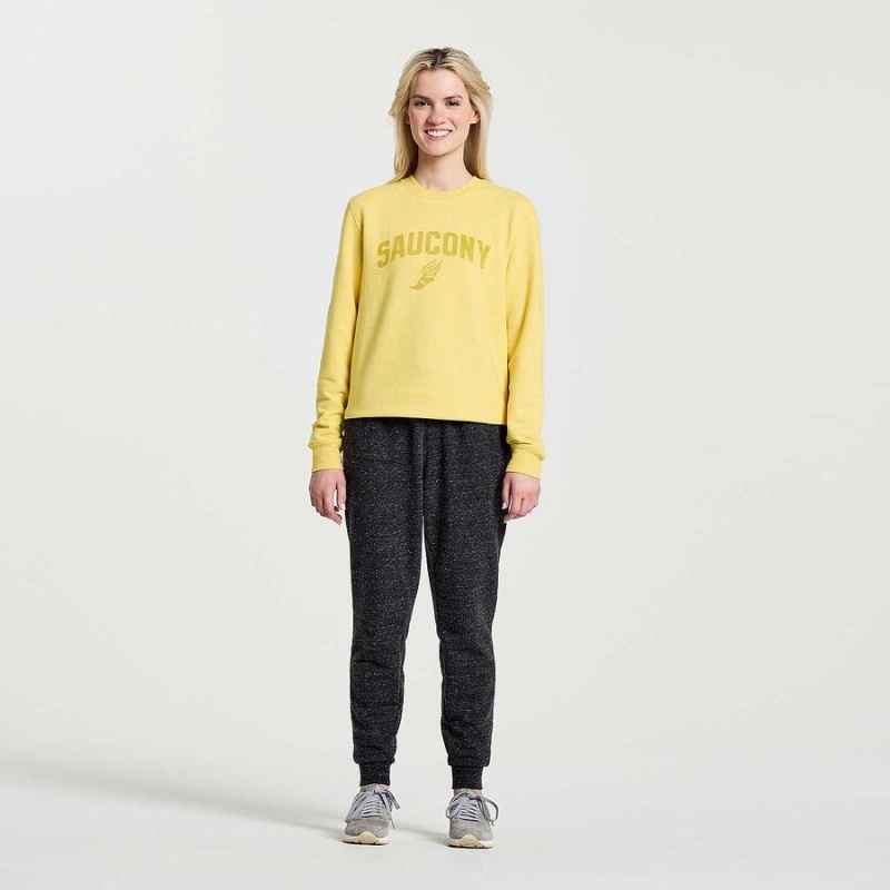 Saucony Rested Crewneck Női Pulóver Sárga | Hungary S32581-W26