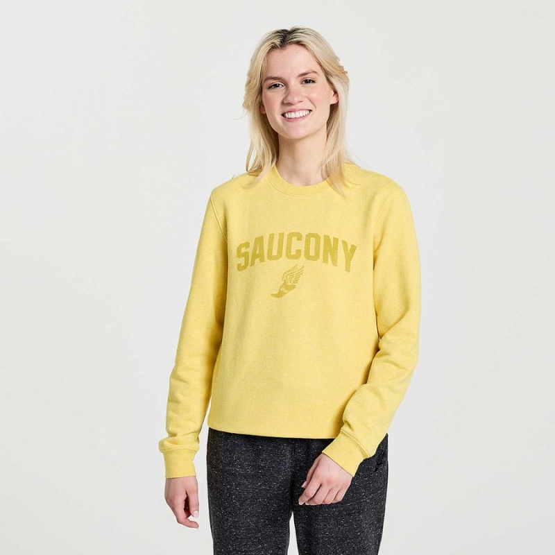 Saucony Rested Crewneck Női Pulóver Sárga | Hungary S32581-W26