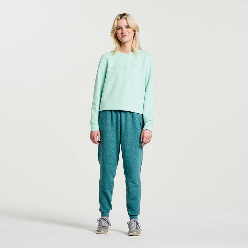 Saucony Rested Crewneck Női Pulóver Türkiz | Hungary S64315-Q05