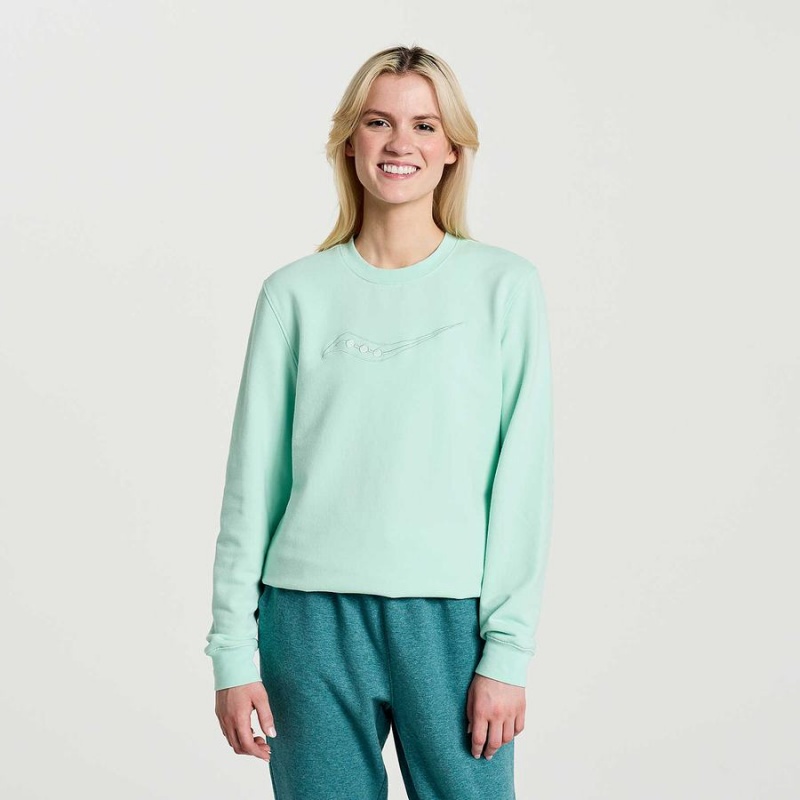 Saucony Rested Crewneck Női Pulóver Türkiz | Hungary S64315-Q05