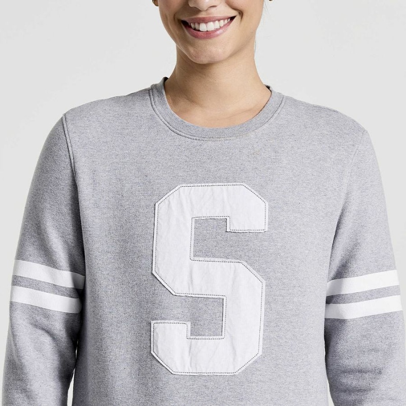 Saucony Rested Crewneck Női Pulóver Világos Szürke | Hungary S26015-L92