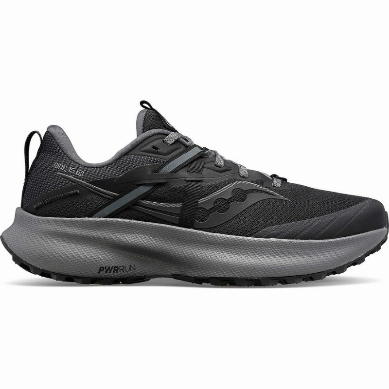 Saucony Ride 15 TR Férfi Terepfutó Cipő Fekete Szürke | Hungary S48075-C14