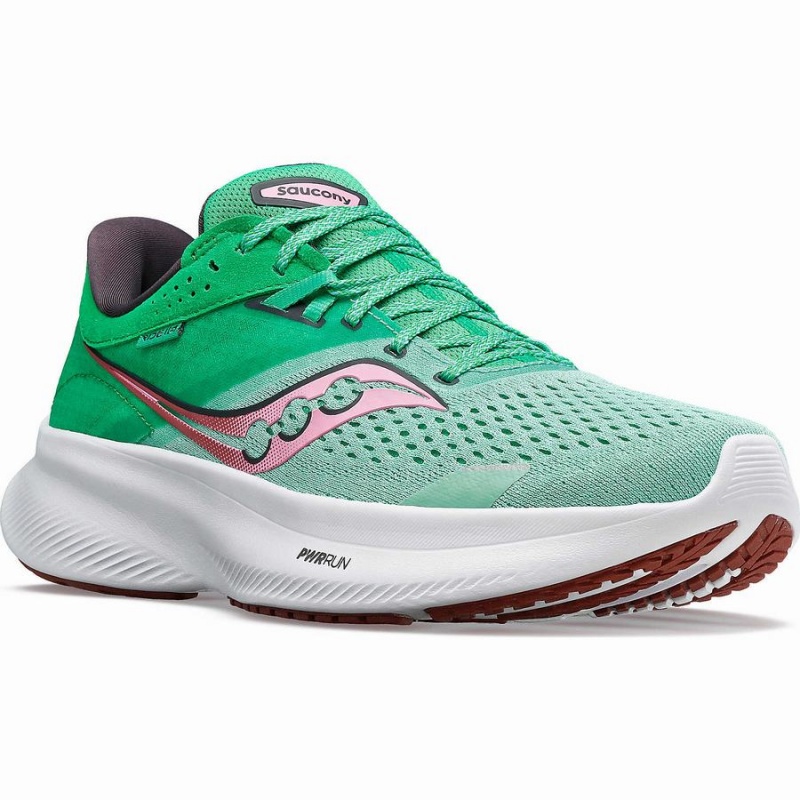 Saucony Ride 16 Női Futócipő Zöld Rózsaszín | Hungary S30826-B83