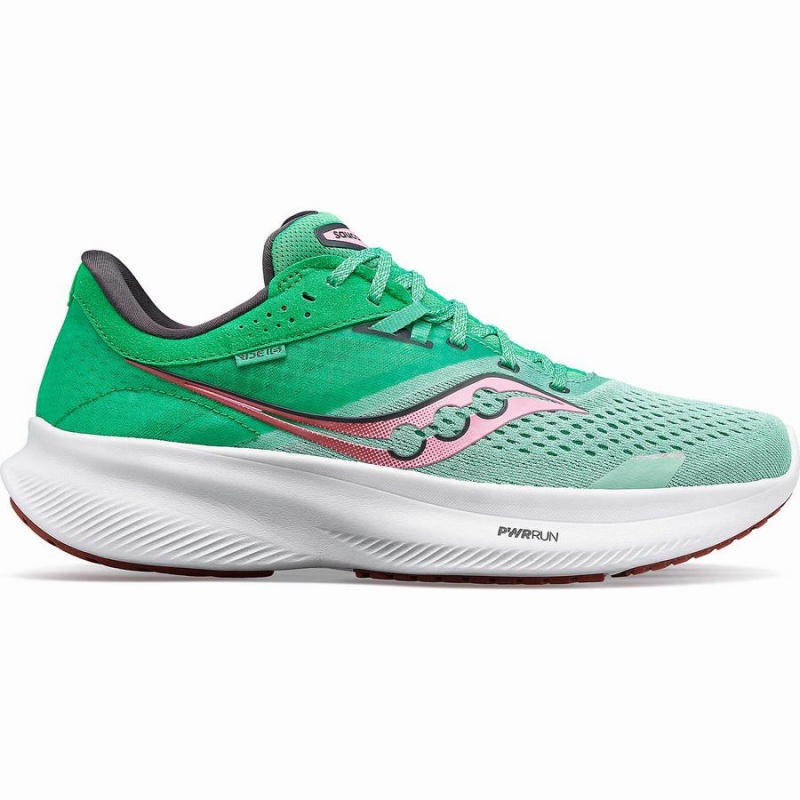 Saucony Ride 16 Női Futócipő Zöld Rózsaszín | Hungary S30826-B83