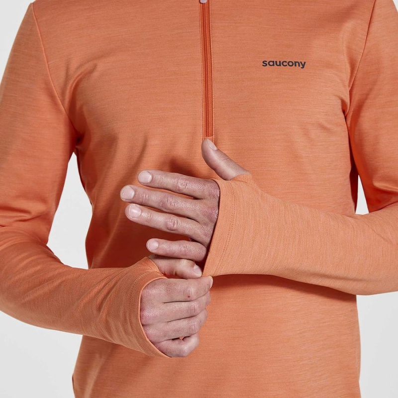 Saucony Solstice 1/4 Zip Férfi Felsők Narancssárga | Hungary S75340-T62