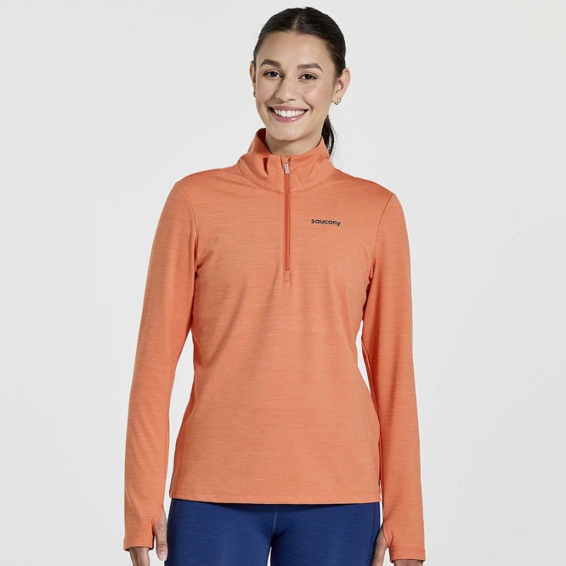 Saucony Solstice 1/4 Zip Női Felsők Narancssárga | Hungary S45169-X89