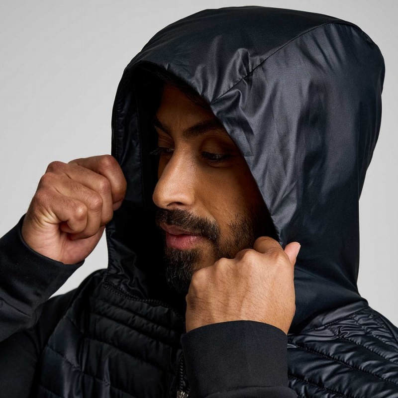 Saucony Solstice Oysterpuff Hoody Férfi Kabát Fekete | Hungary S28061-S86