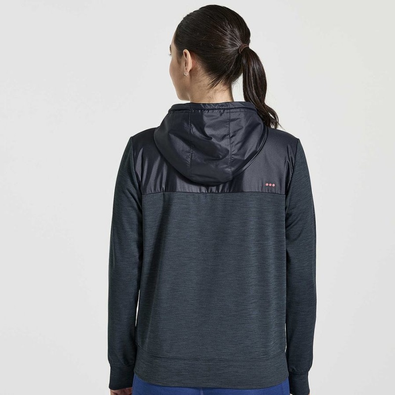 Saucony Solstice Zip Hoody Női Felsők Fekete | Hungary S58437-H60