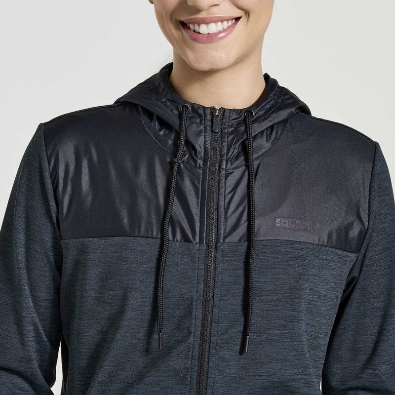 Saucony Solstice Zip Hoody Női Felsők Fekete | Hungary S58437-H60