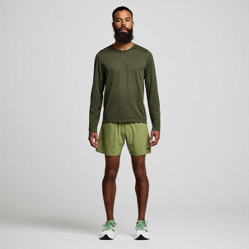 Saucony Stopwatch Grafika Long Sleeve Férfi Póló Umbra | Hungary S06734-W13