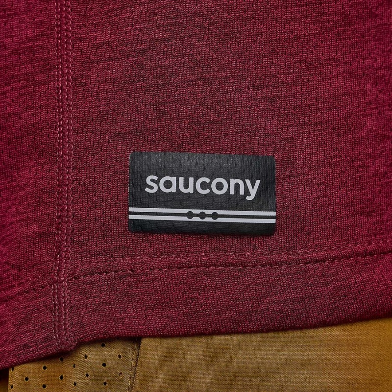 Saucony Stopwatch Grafika Long Sleeve Férfi Póló Piros | Hungary S91052-T43