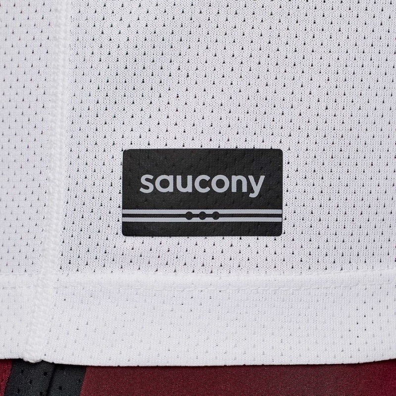 Saucony Stopwatch Grafika Rövid Sleeve Férfi Póló Fehér | Hungary S30625-L50