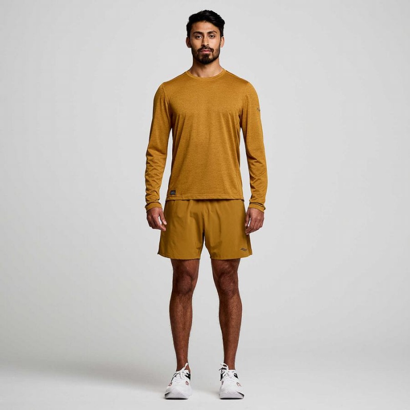 Saucony Stopwatch Long Sleeve Férfi Póló Barna | Hungary S80274-M53