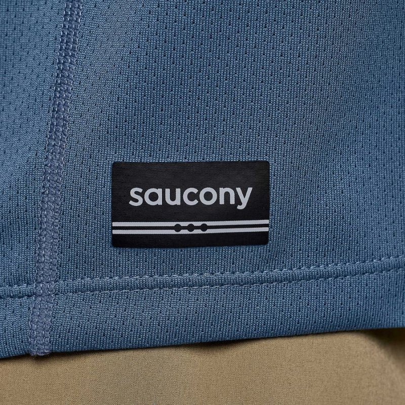 Saucony Stopwatch Long Sleeve Férfi Póló Kék | Hungary S85439-N26