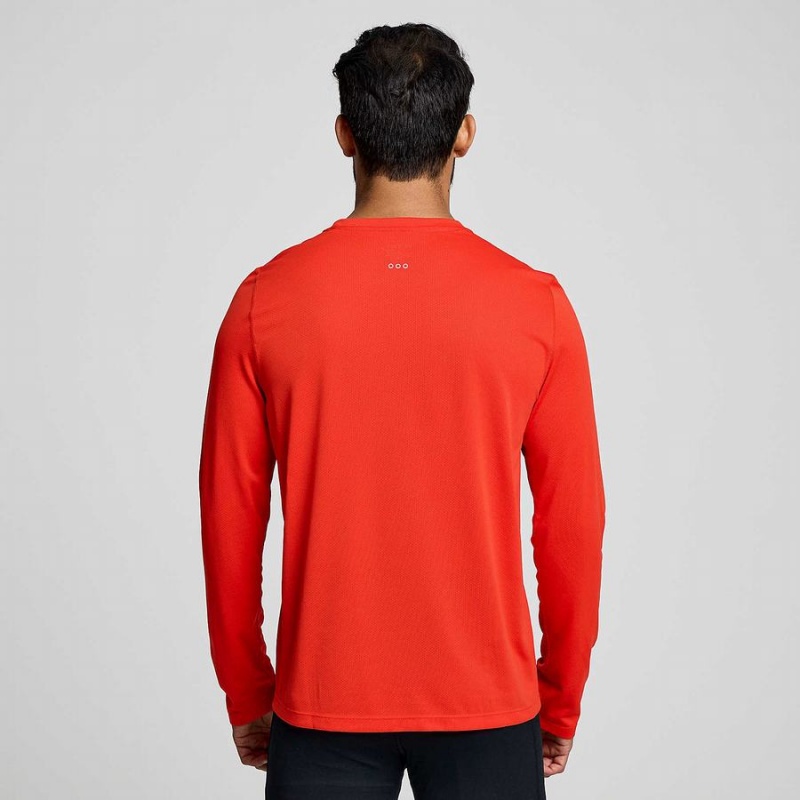 Saucony Stopwatch Long Sleeve Férfi Póló Piros | Hungary S40216-S58