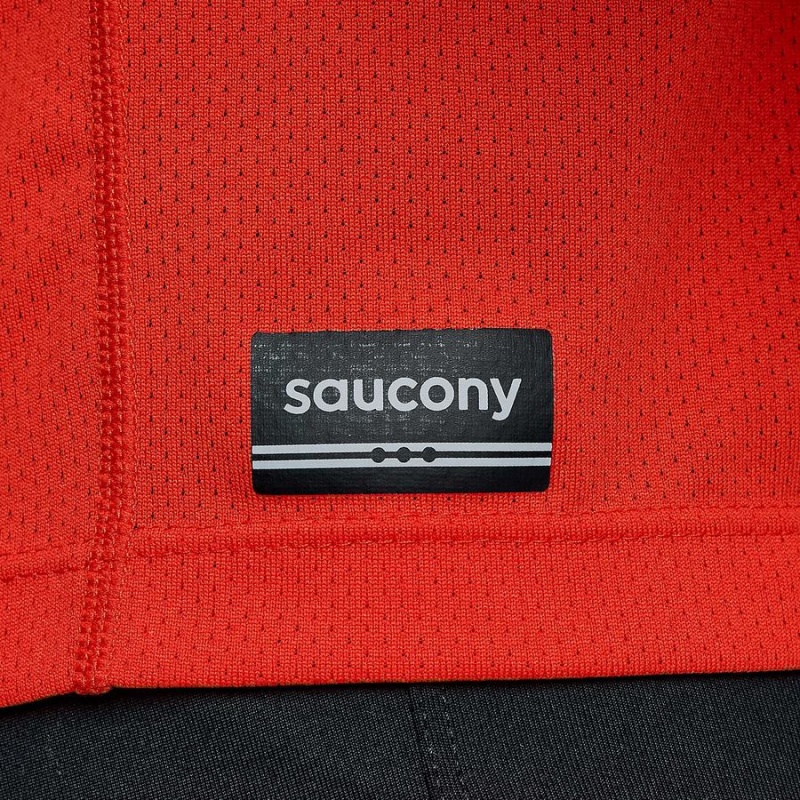 Saucony Stopwatch Long Sleeve Férfi Póló Piros | Hungary S40216-S58