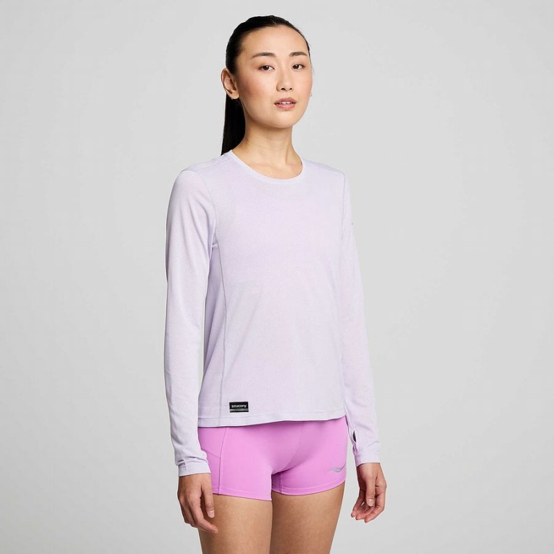 Saucony Stopwatch Long Sleeve Női Póló Lila | Hungary S46259-D40