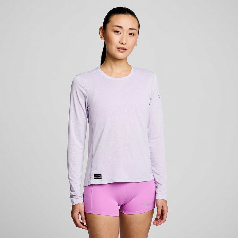 Saucony Stopwatch Long Sleeve Női Póló Lila | Hungary S46259-D40