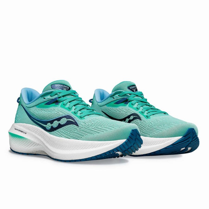 Saucony Triumph 21 Női Futócipő Menta Sötétkék | Hungary S02176-C68