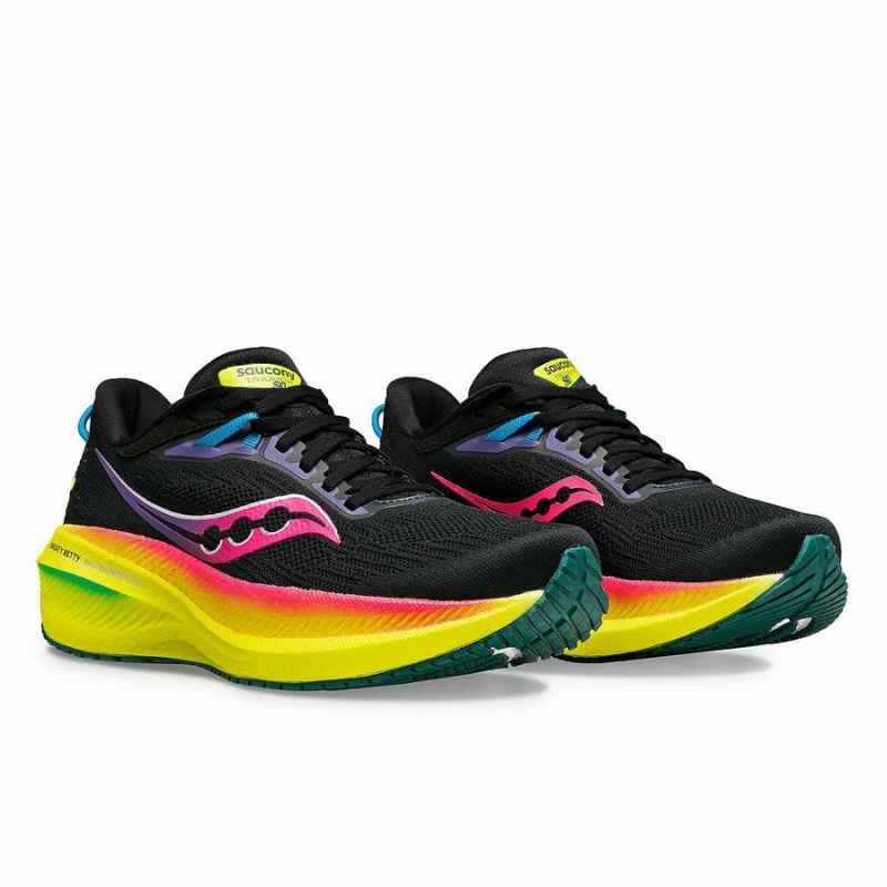 Saucony X Sweaty Betty Triumph 21 Női Futócipő Fekete Rózsaszín | Hungary S50412-Q65